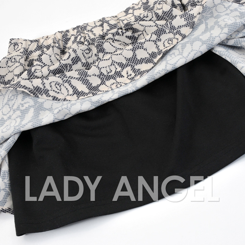 ladyangel 2014春装新款女装通勤花色 A字韩版高腰半身裙